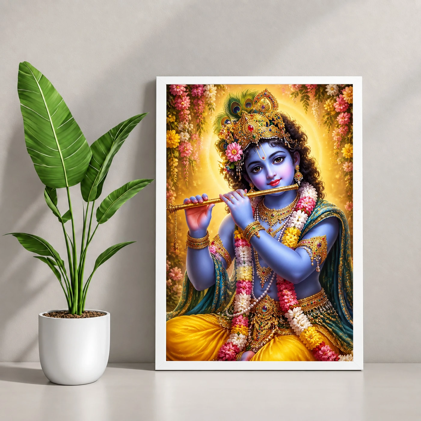 Banke Bihari Vivid Premium Spiritual Poster Art Photo Frame, view 4