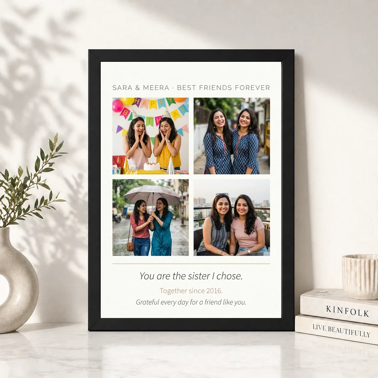 Best Friends Collage Photo Frame Heart Memories Friendship Photo Frame, view 4