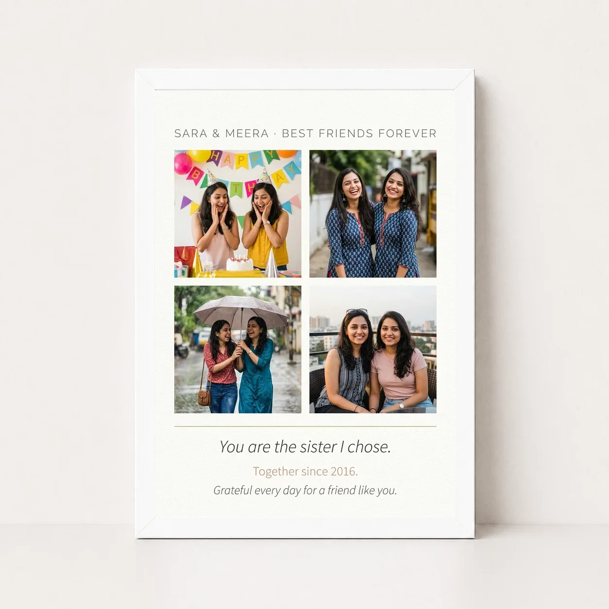 Best Friends Collage Photo Frame Heart Memories Friendship Photo Frame, view 5