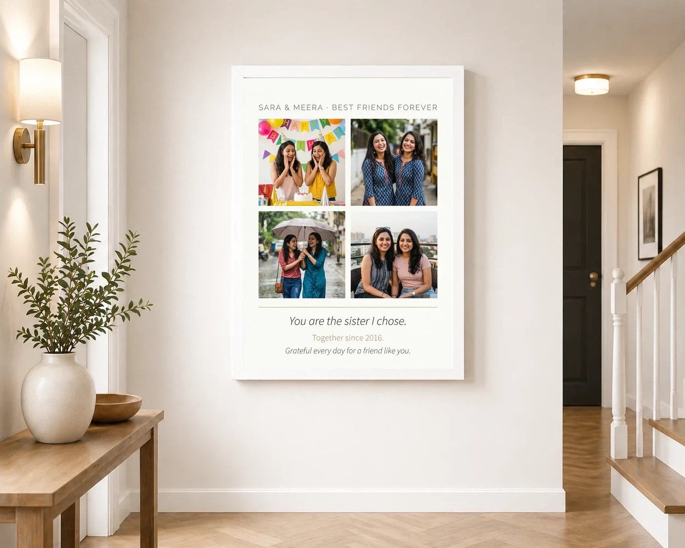 Best Friends Collage Photo Frame Heart Memories Friendship Photo Frame, view 6