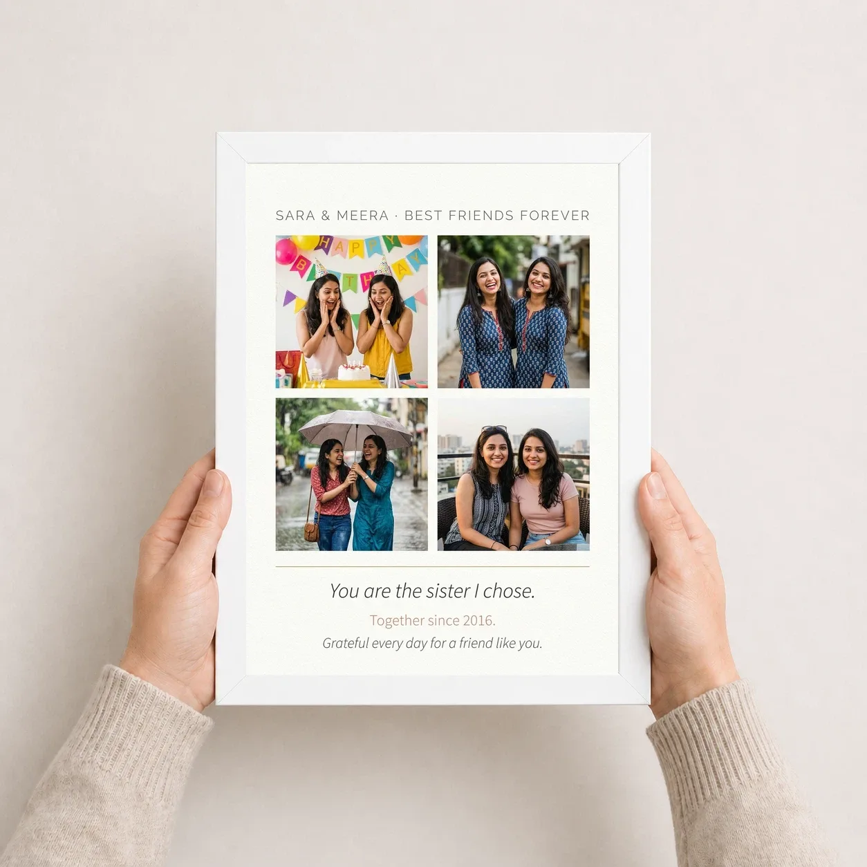 Best Friends Collage Photo Frame Heart Memories Friendship Photo Frame, view 7