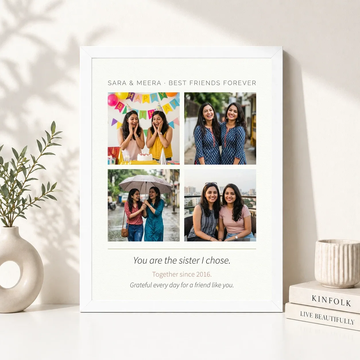 Best Friends Collage Photo Frame Heart Memories Friendship Photo Frame, view 8