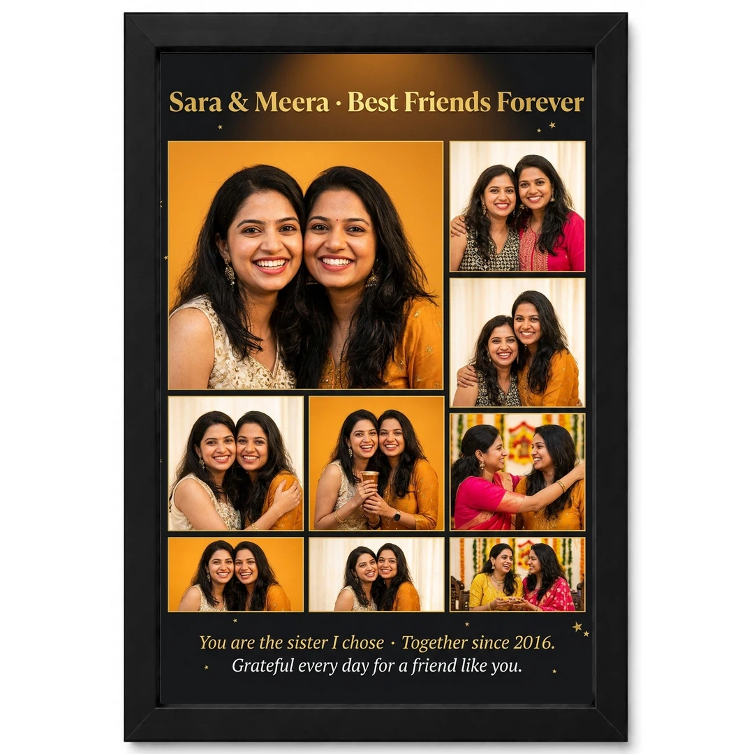 Best Friends Collage Photo Frame Pastel Candid Memories Photo Frame