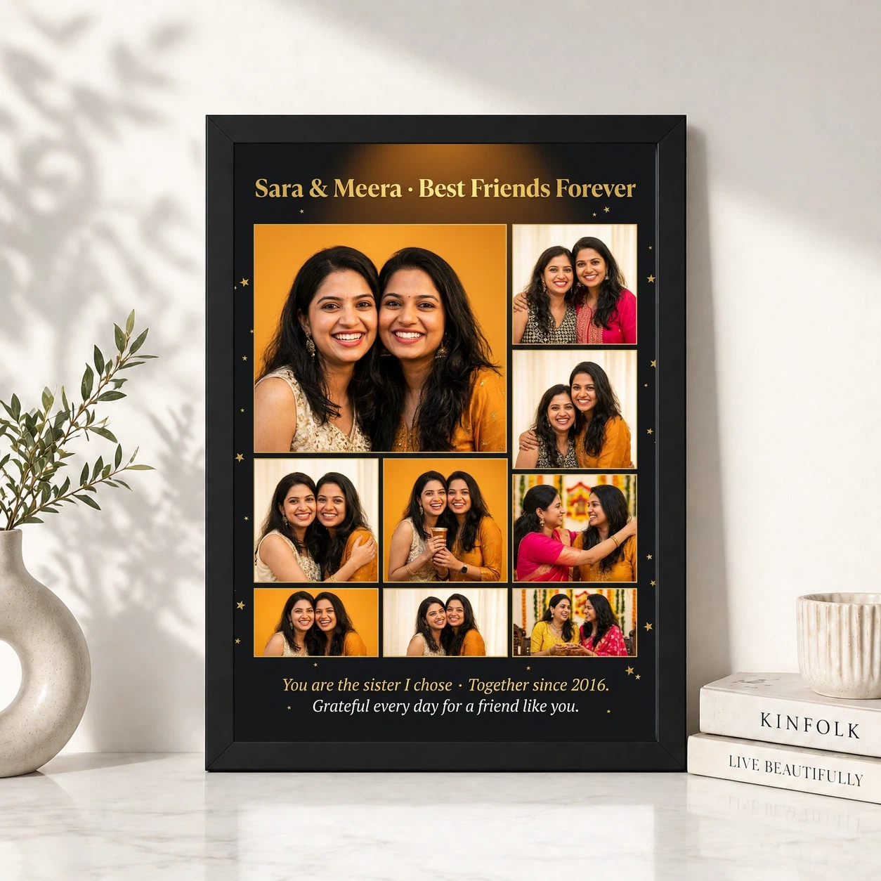Best Friends Collage Photo Frame Pastel Candid Memories Photo Frame, view 4