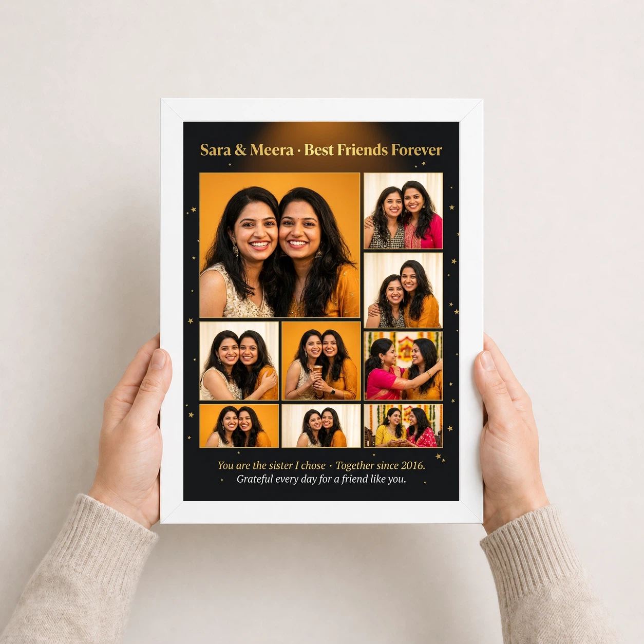 Best Friends Collage Photo Frame Pastel Candid Memories Photo Frame, view 7