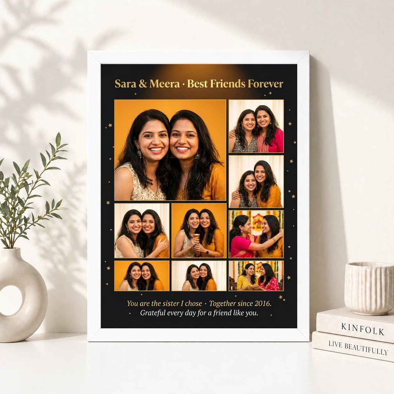 Best Friends Collage Photo Frame Pastel Candid Memories Photo Frame, view 8