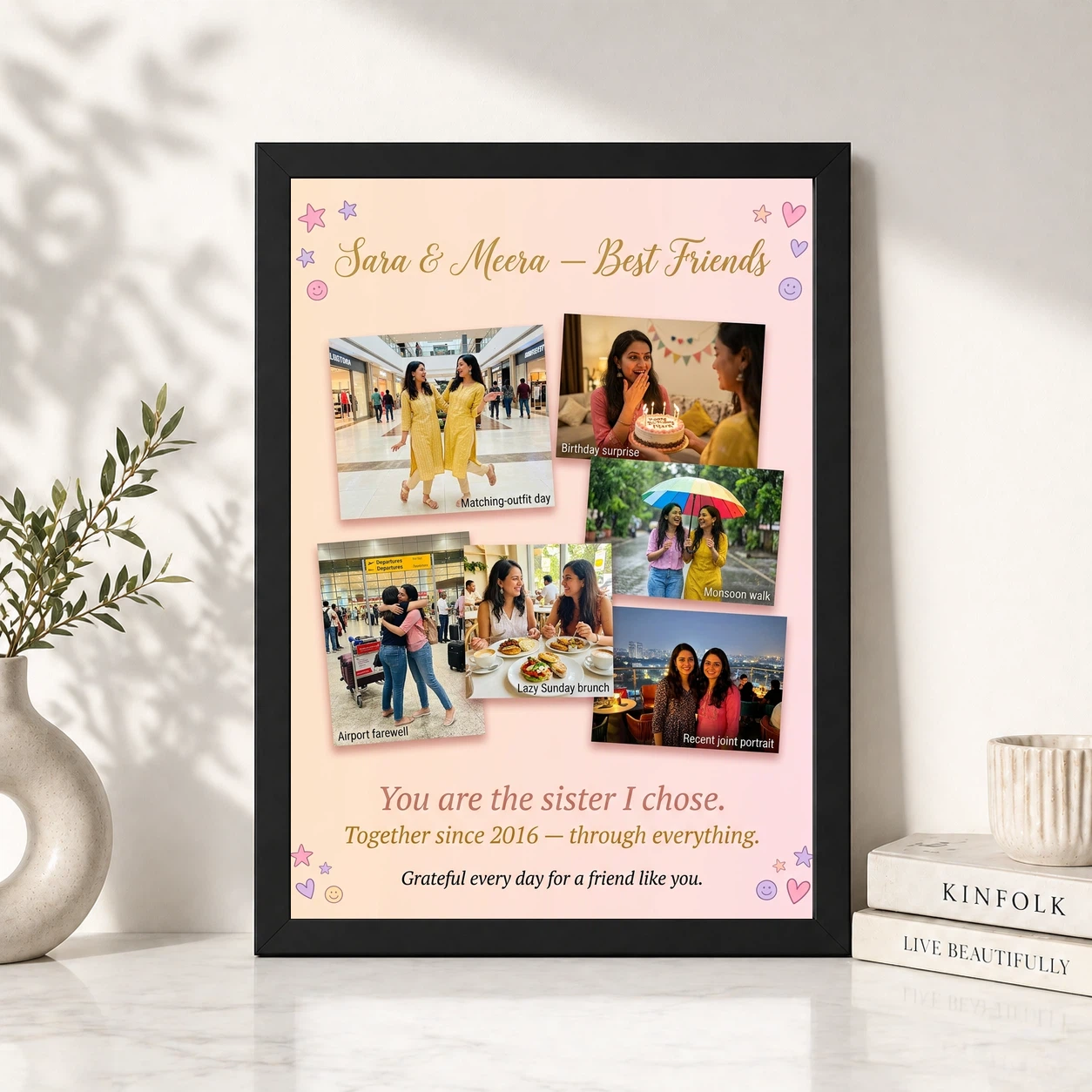 Best Friends Collage Photo Frame Vibrant Memories Fun Photo Frame, view 4