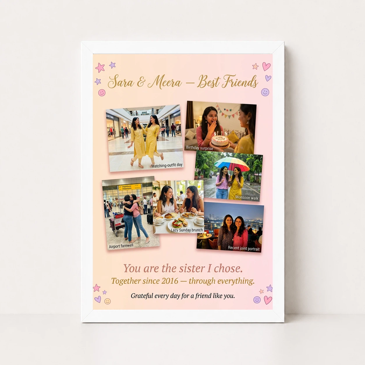 Best Friends Collage Photo Frame Vibrant Memories Fun Photo Frame, view 5