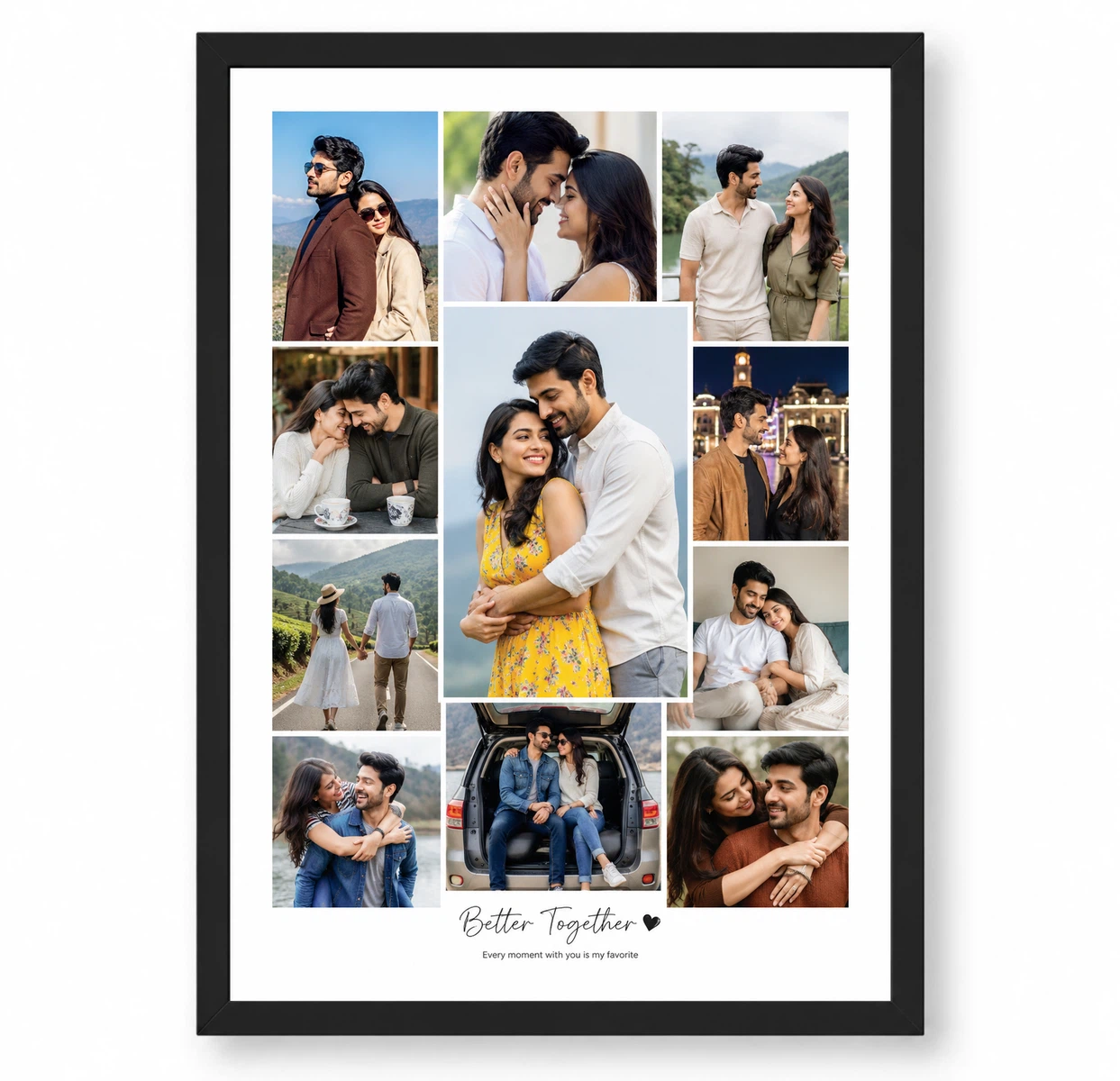 Better Together Every Moment 11 Photo Couple Collage Frame