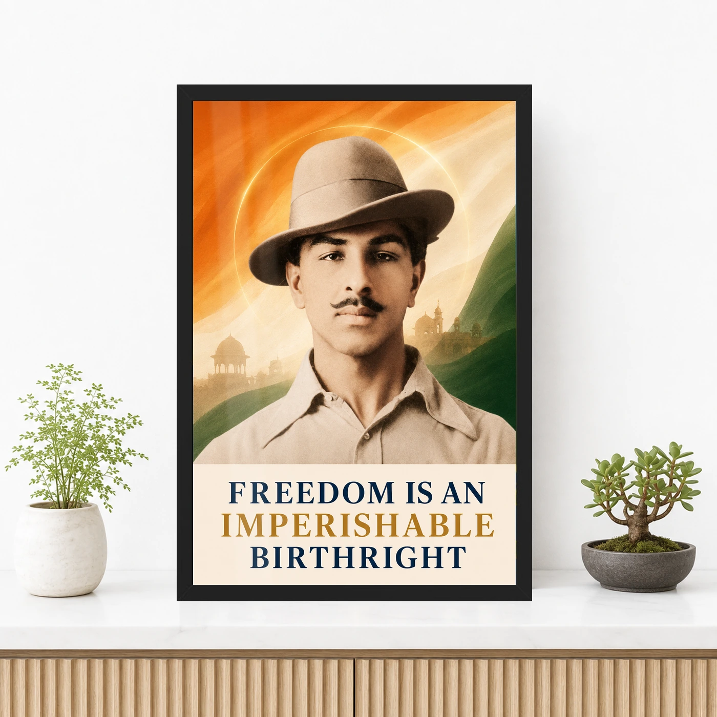 Bhagat Singh Freedom Birthright Tricolor Photo Frame, view 3