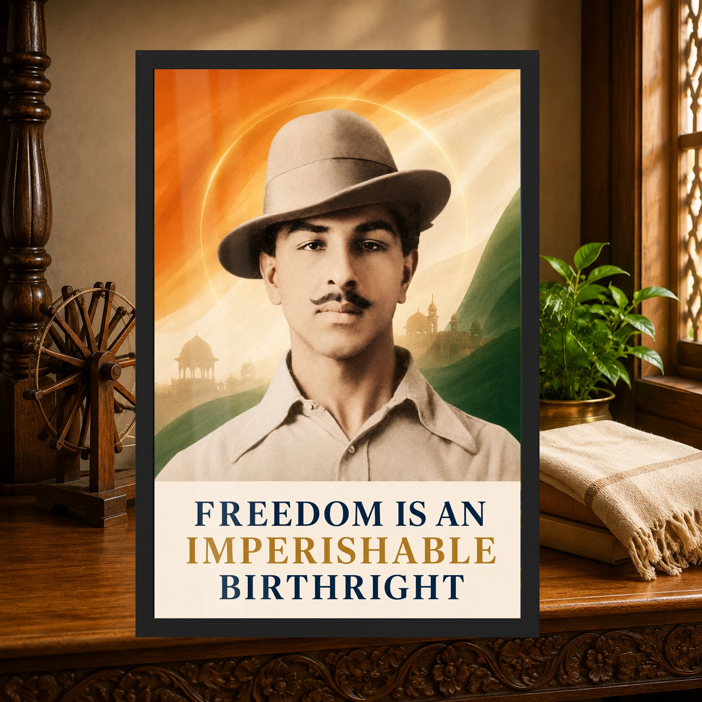 Bhagat Singh Freedom Birthright Tricolor Photo Frame, view 4