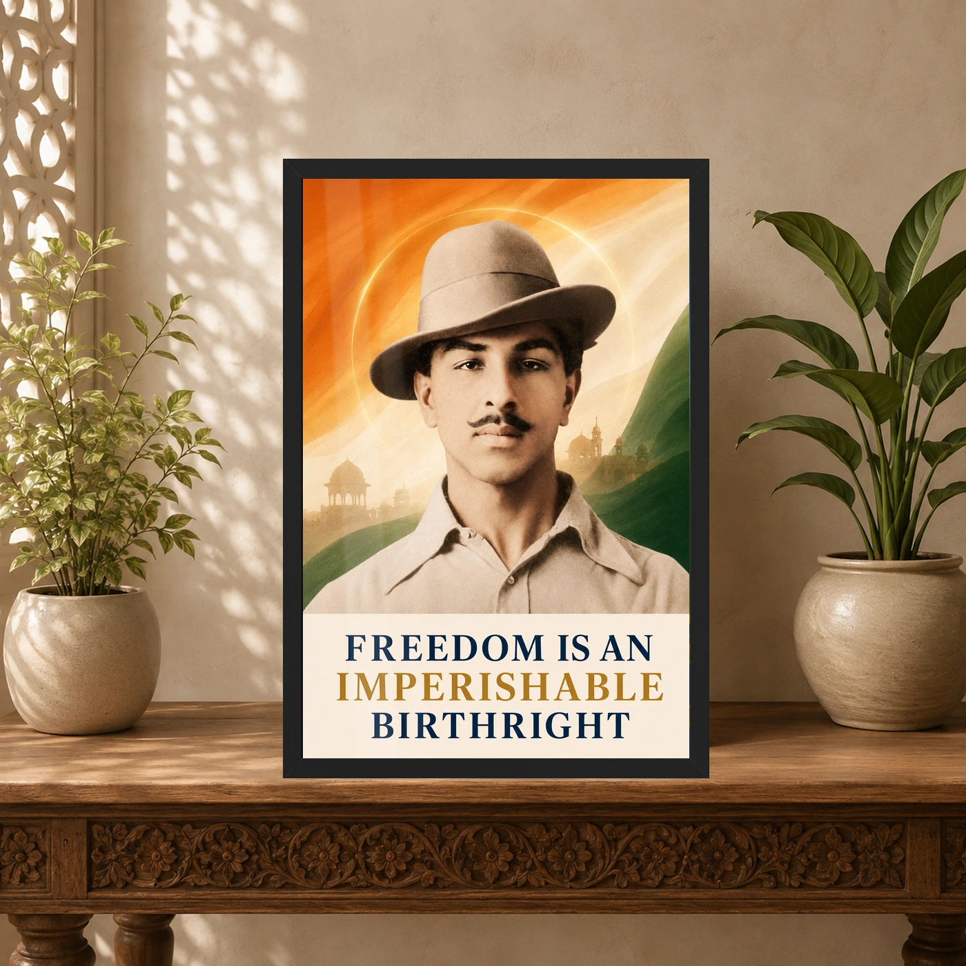 Bhagat Singh Freedom Birthright Tricolor Photo Frame, view 5