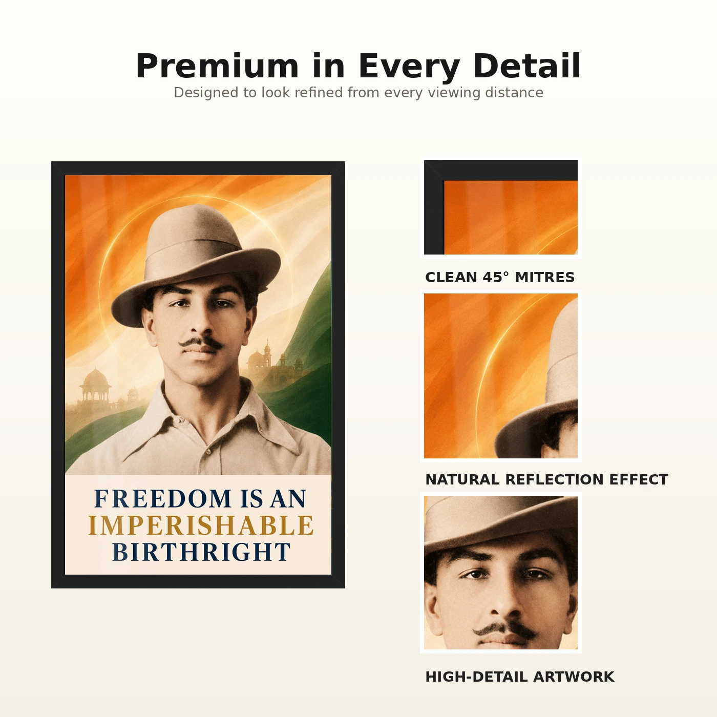 Bhagat Singh Freedom Birthright Tricolor Photo Frame, view 9