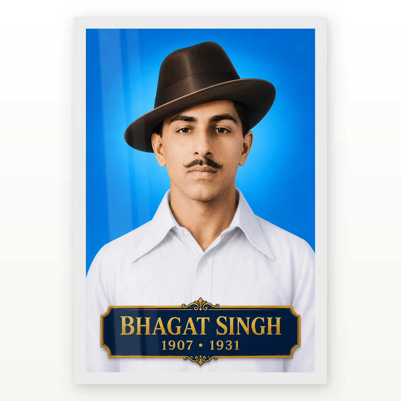 Bhagat Singh Iconic Blue Portrait Photo Frame, view 2