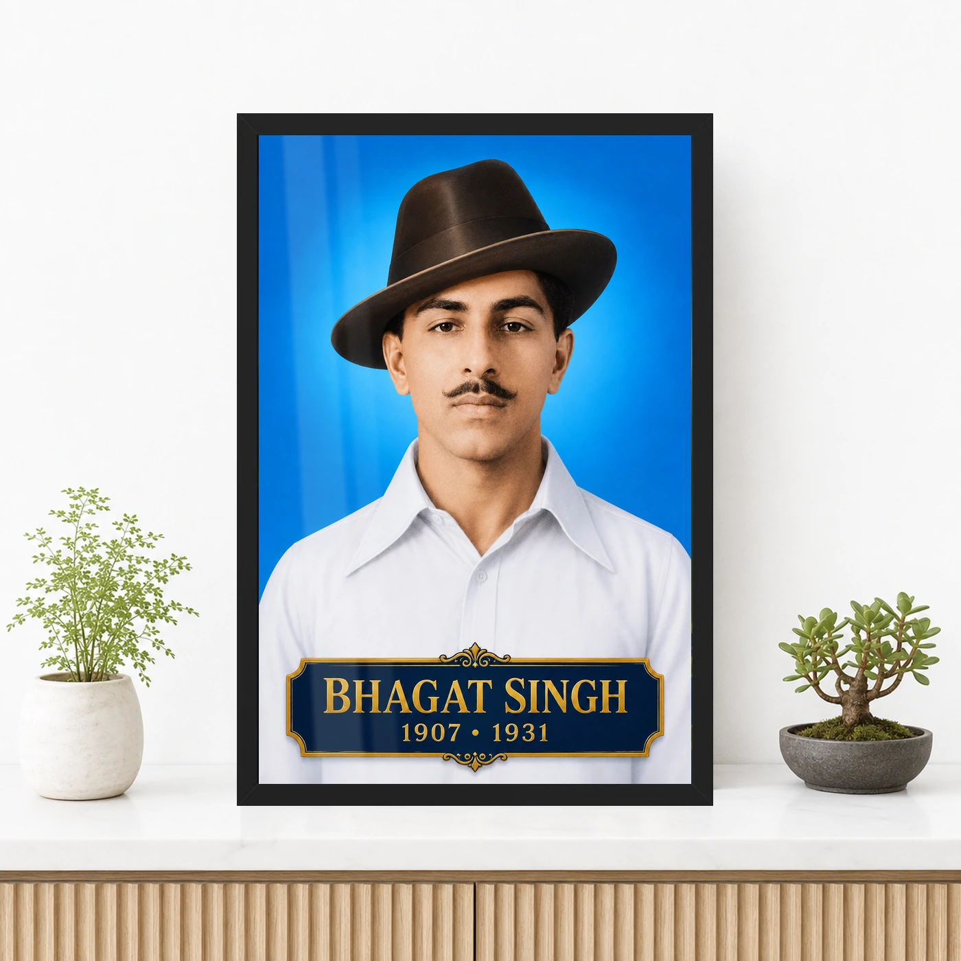 Bhagat Singh Iconic Blue Portrait Photo Frame, view 3