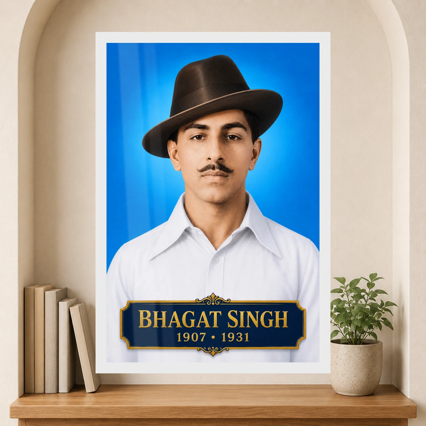 Bhagat Singh Iconic Blue Portrait Photo Frame, view 6