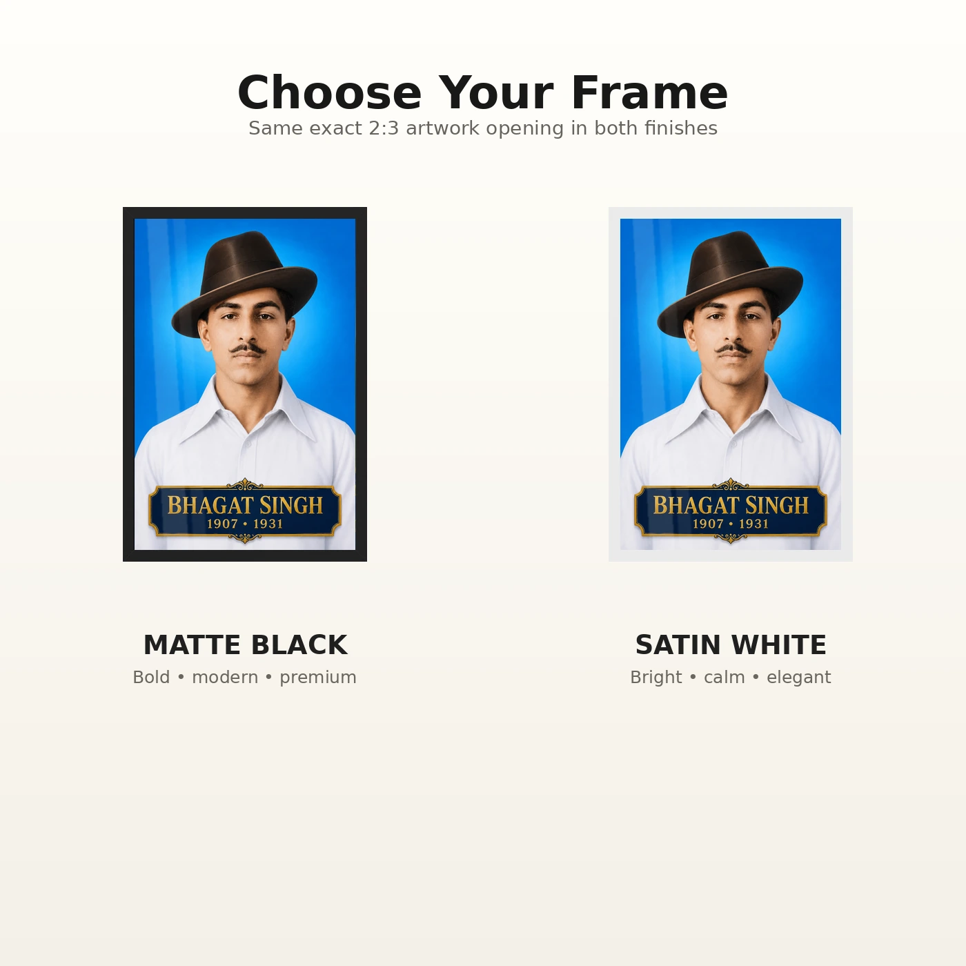 Bhagat Singh Iconic Blue Portrait Photo Frame, view 7