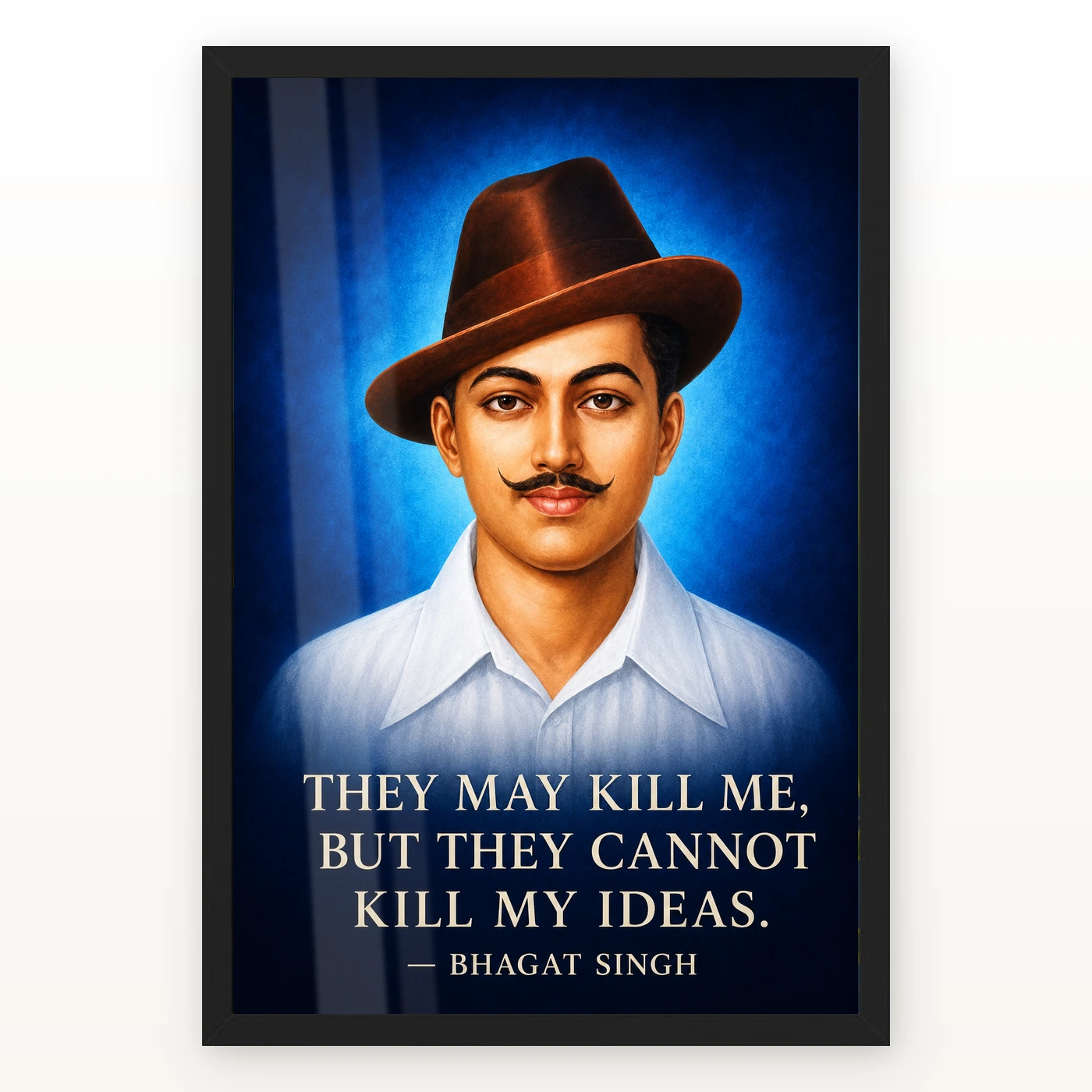 Bhagat Singh Ideas Live On Royal Blue Quote Photo Frame