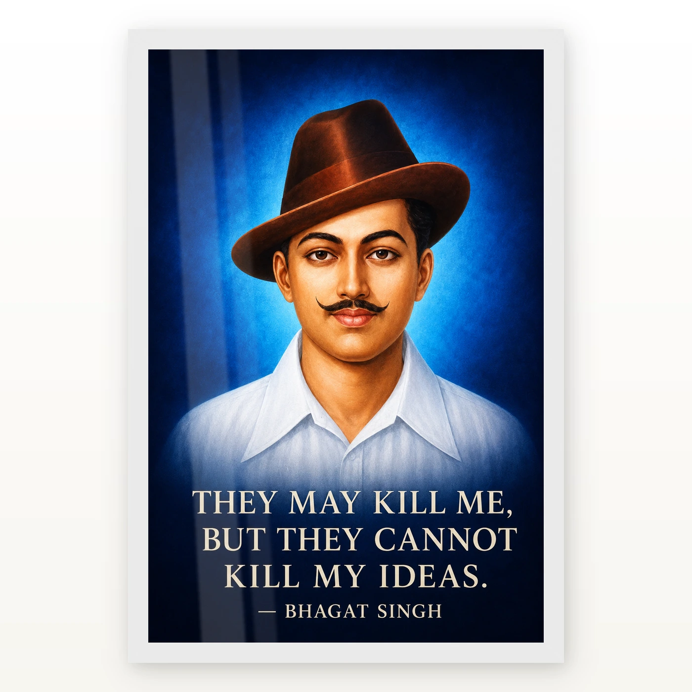 Bhagat Singh Ideas Live On Royal Blue Quote Photo Frame, view 2