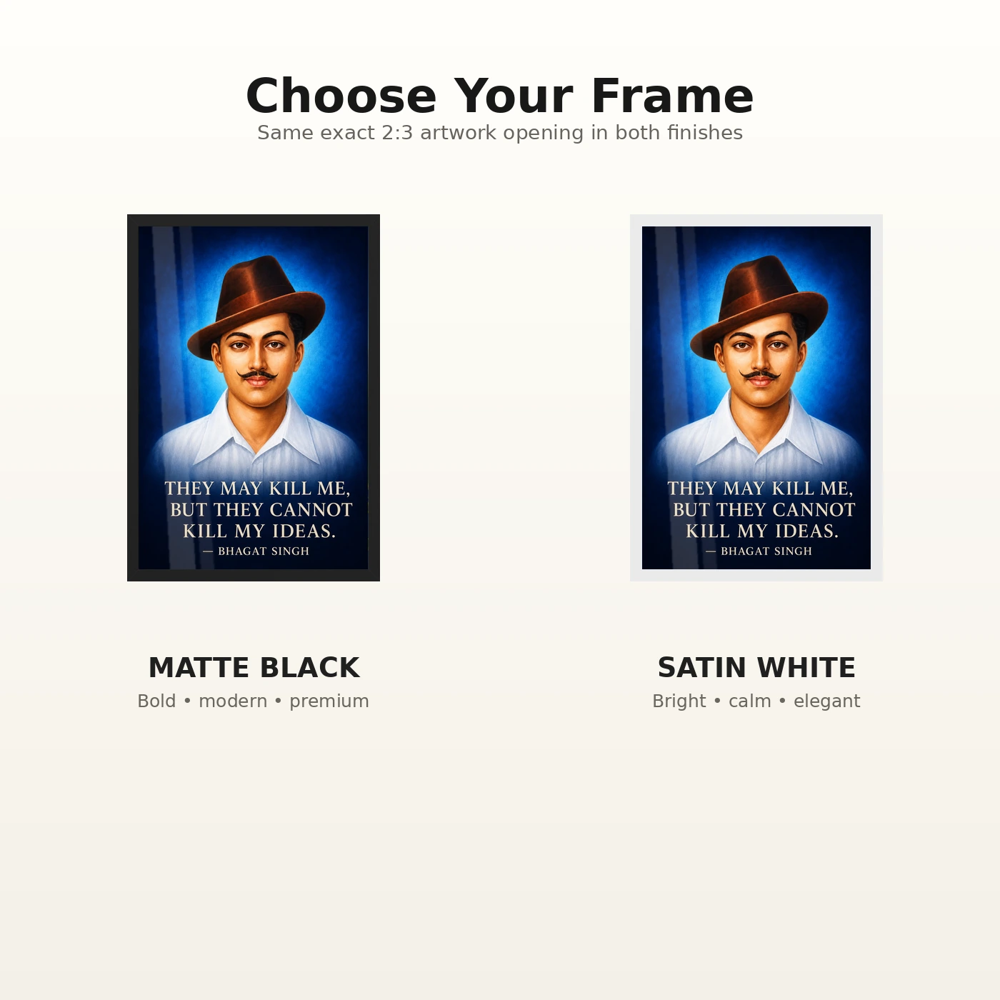 Bhagat Singh Ideas Live On Royal Blue Quote Photo Frame, view 7