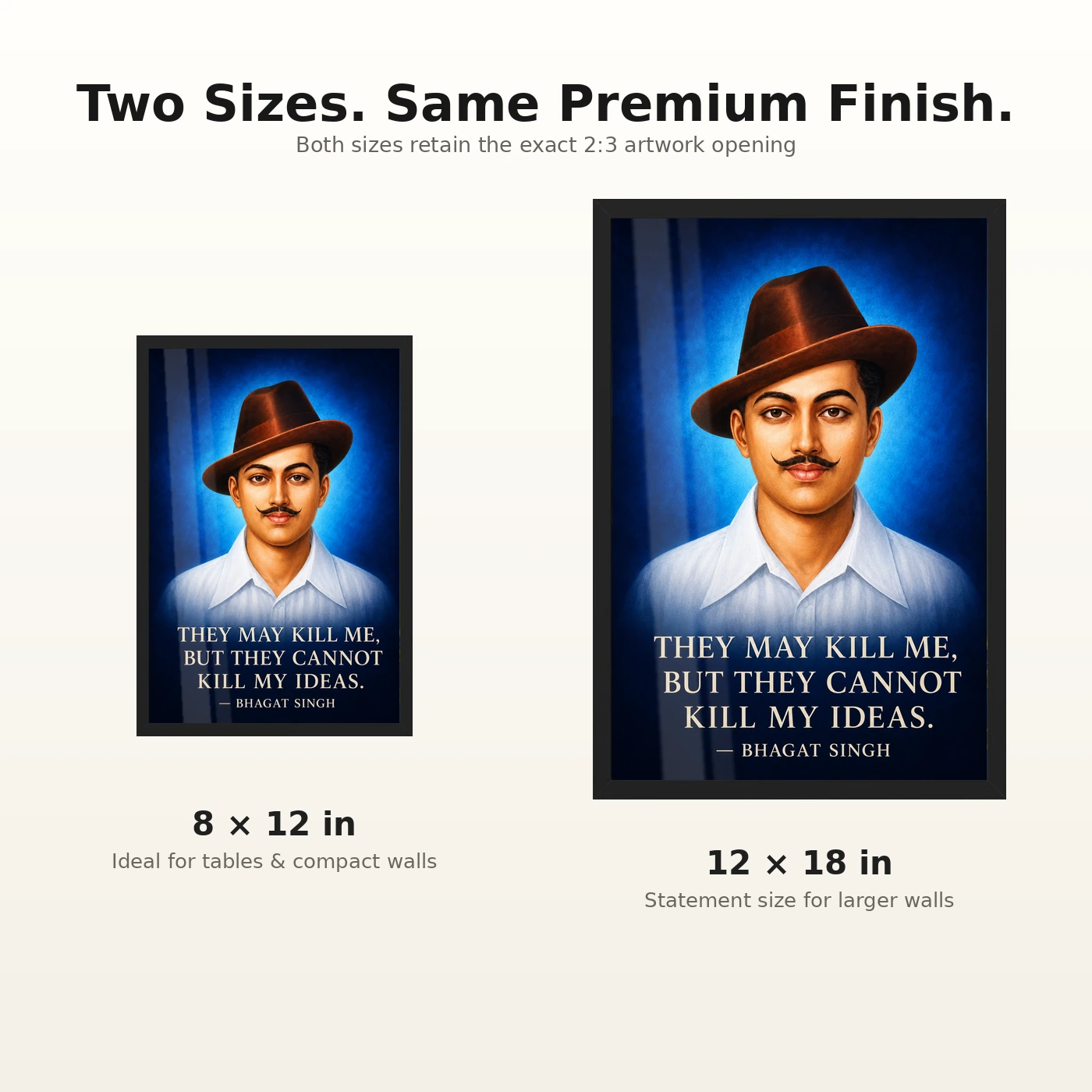 Bhagat Singh Ideas Live On Royal Blue Quote Photo Frame, view 8