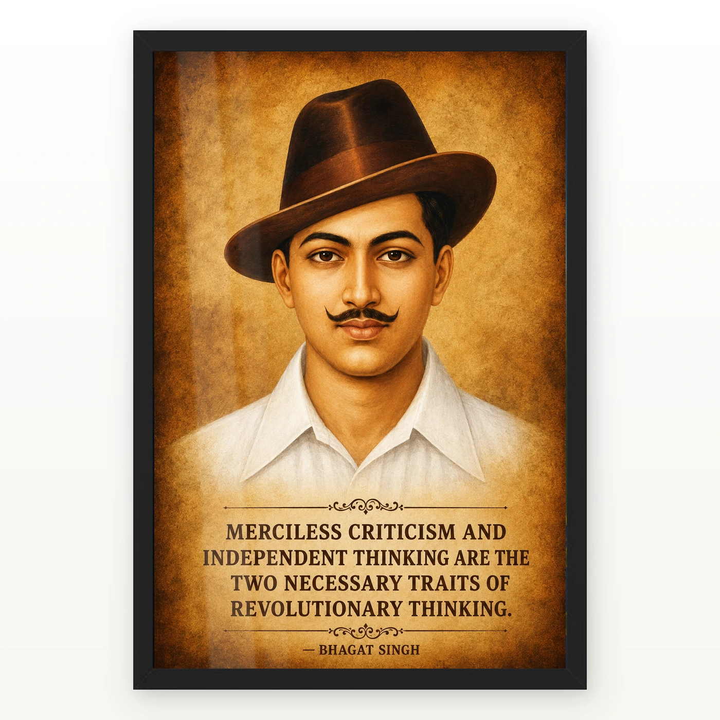 Bhagat Singh Independent Thinking Heritage Quote Photo Frame