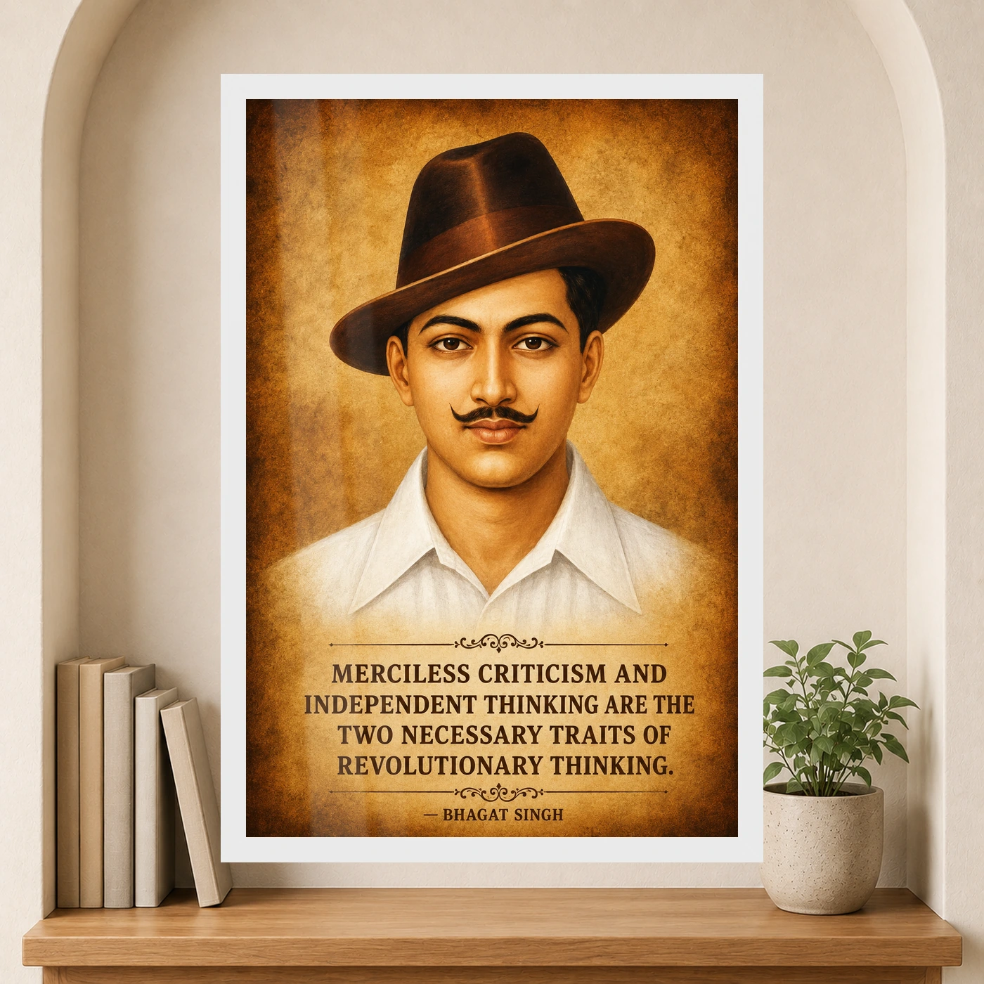 Bhagat Singh Independent Thinking Heritage Quote Photo Frame, view 6