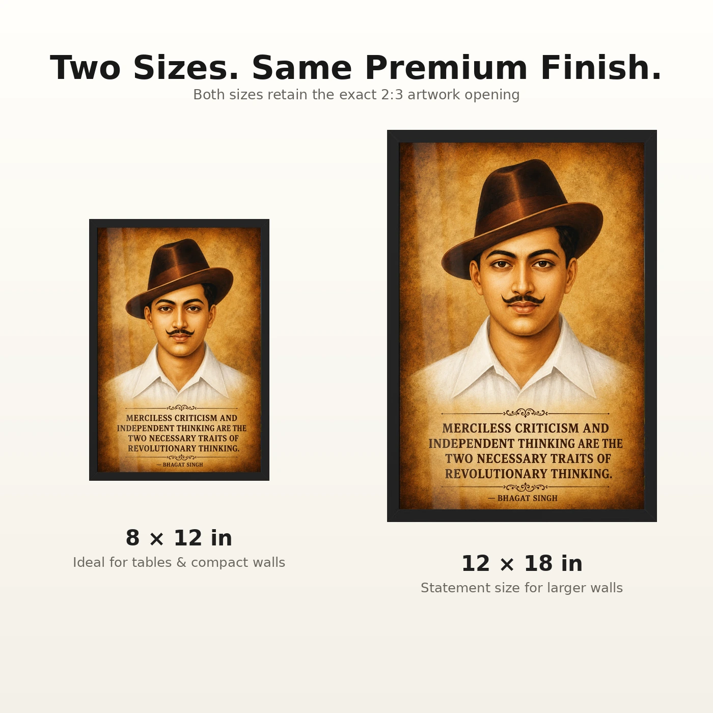 Bhagat Singh Independent Thinking Heritage Quote Photo Frame, view 8
