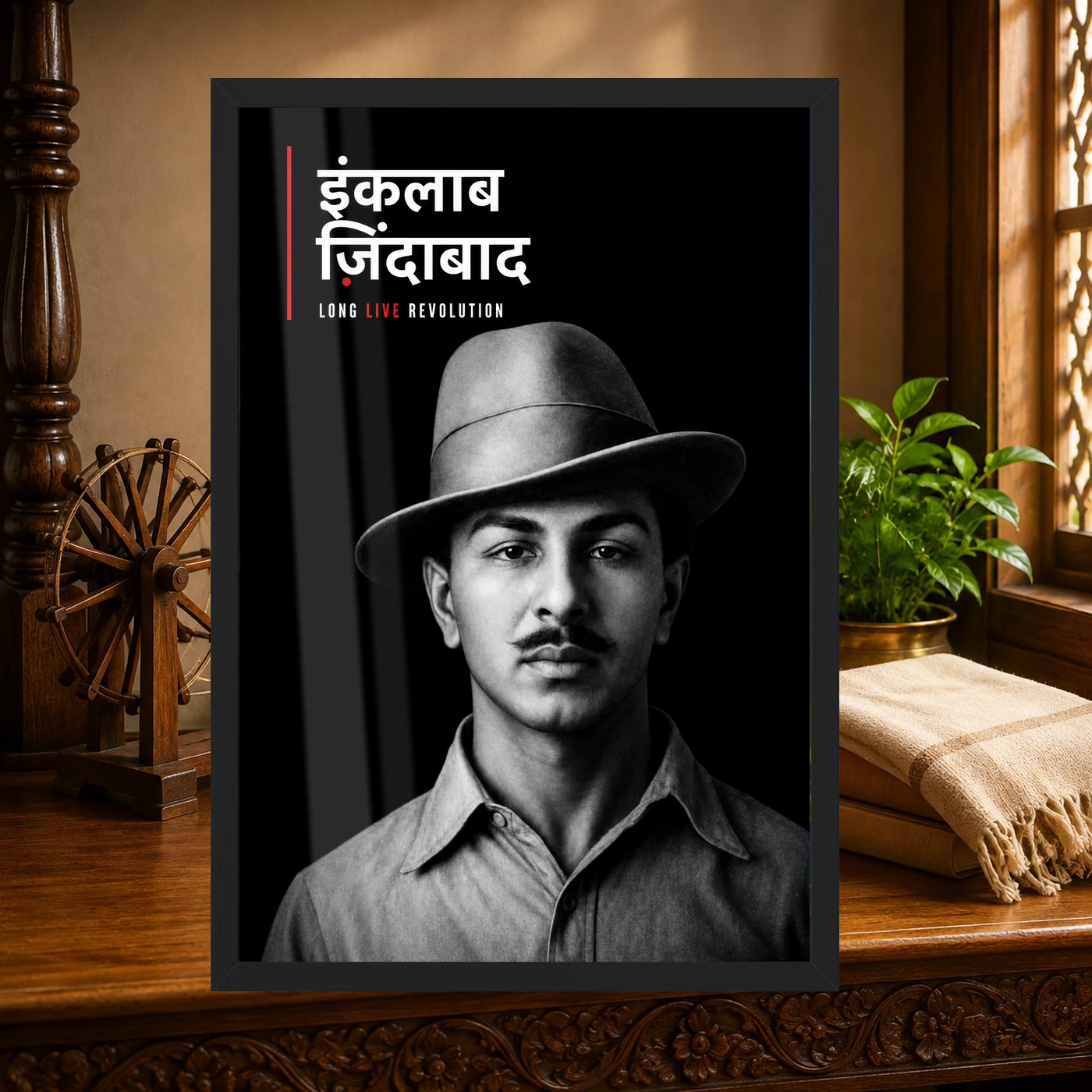 Bhagat Singh Inquilab Zindabad Hindi Photo Frame, view 4