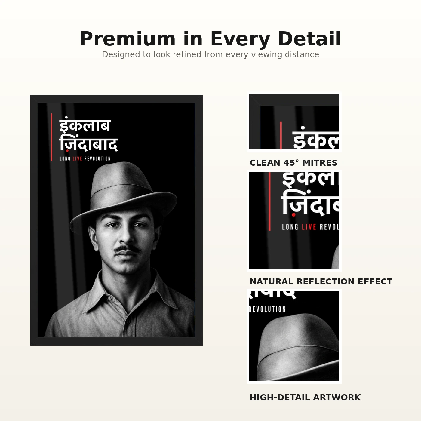 Bhagat Singh Inquilab Zindabad Hindi Photo Frame, view 9