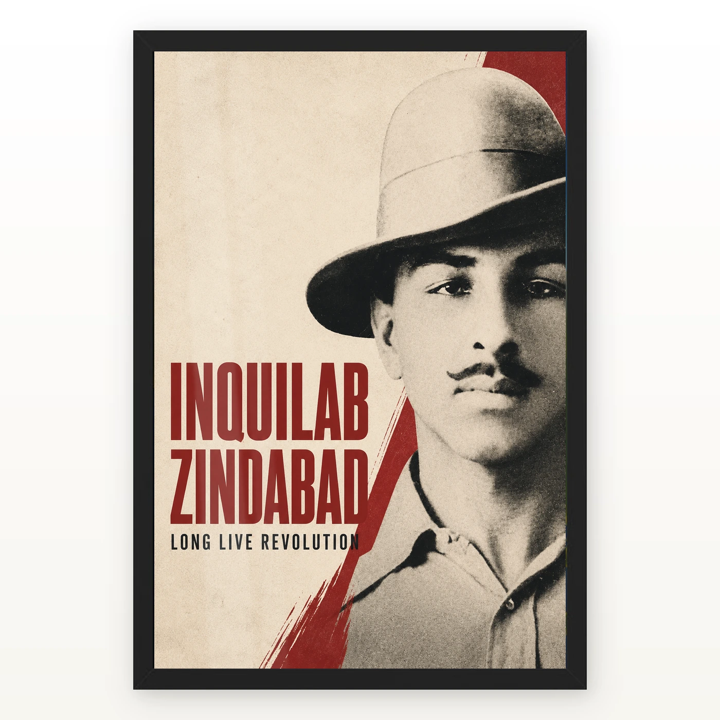 Bhagat Singh Inquilab Zindabad Red Poster Photo Frame