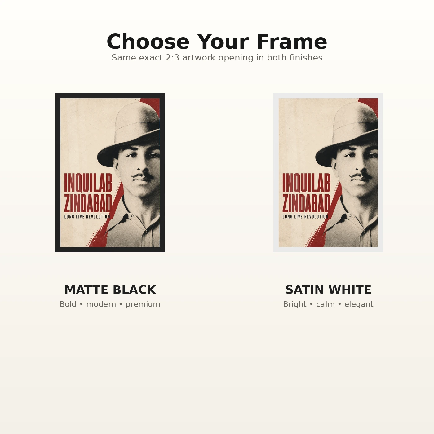 Bhagat Singh Inquilab Zindabad Red Poster Photo Frame, view 7