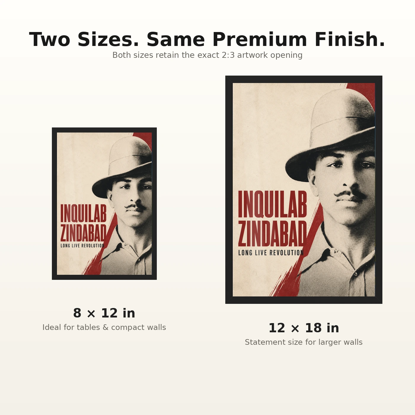 Bhagat Singh Inquilab Zindabad Red Poster Photo Frame, view 8