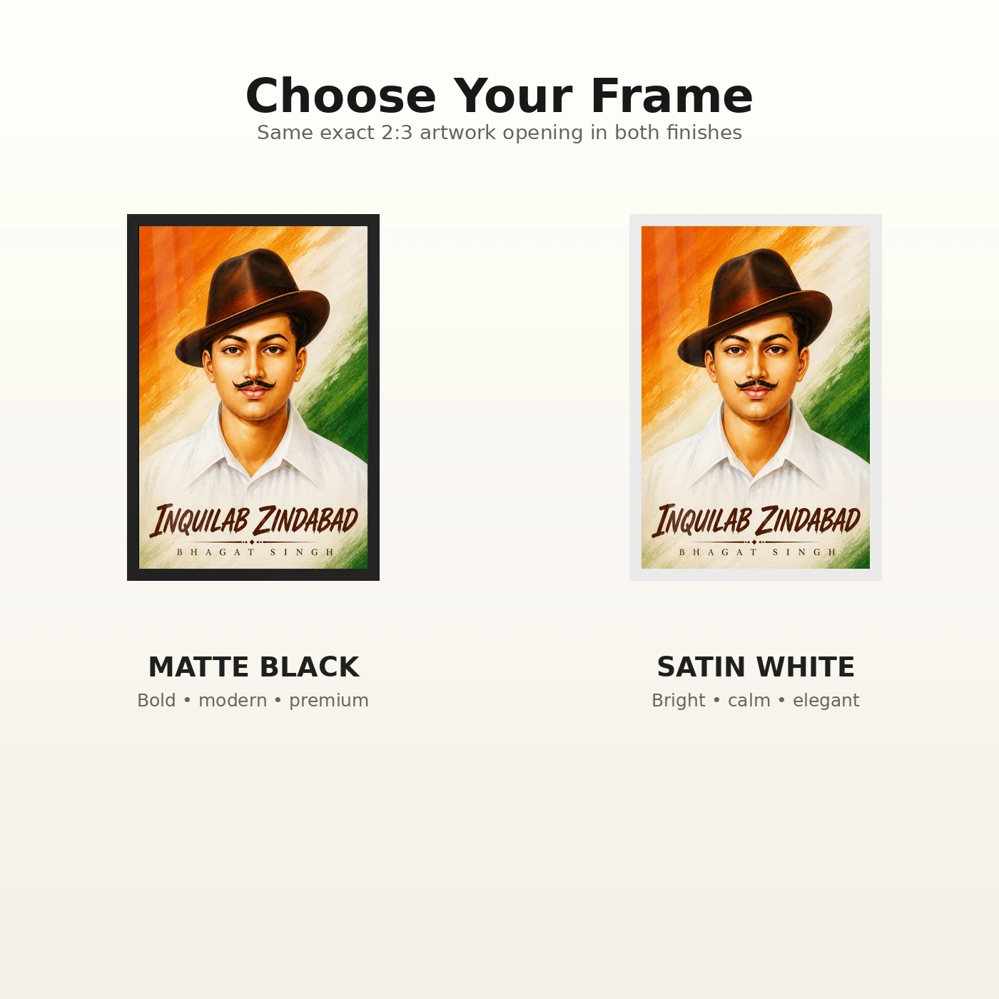 Bhagat Singh Inquilab Zindabad Tricolor Portrait Photo Frame, view 7