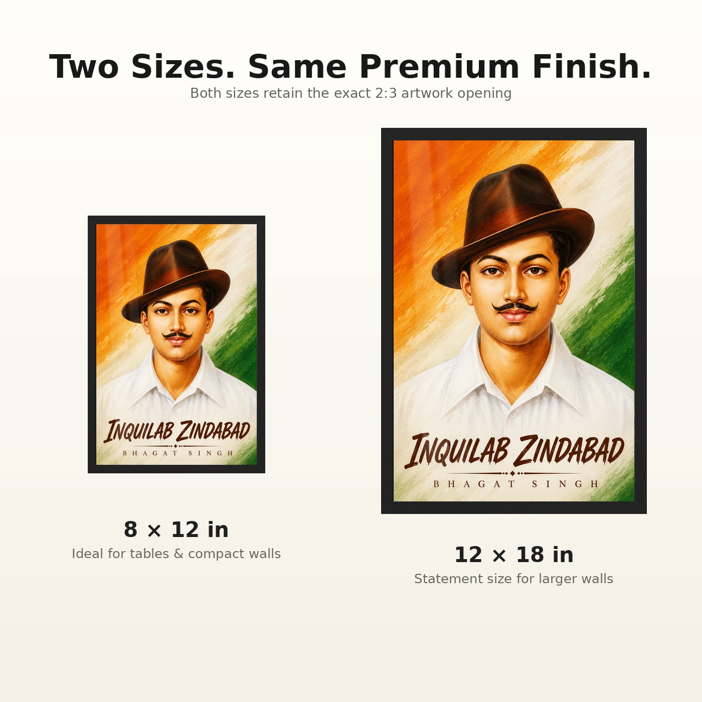 Bhagat Singh Inquilab Zindabad Tricolor Portrait Photo Frame, view 8