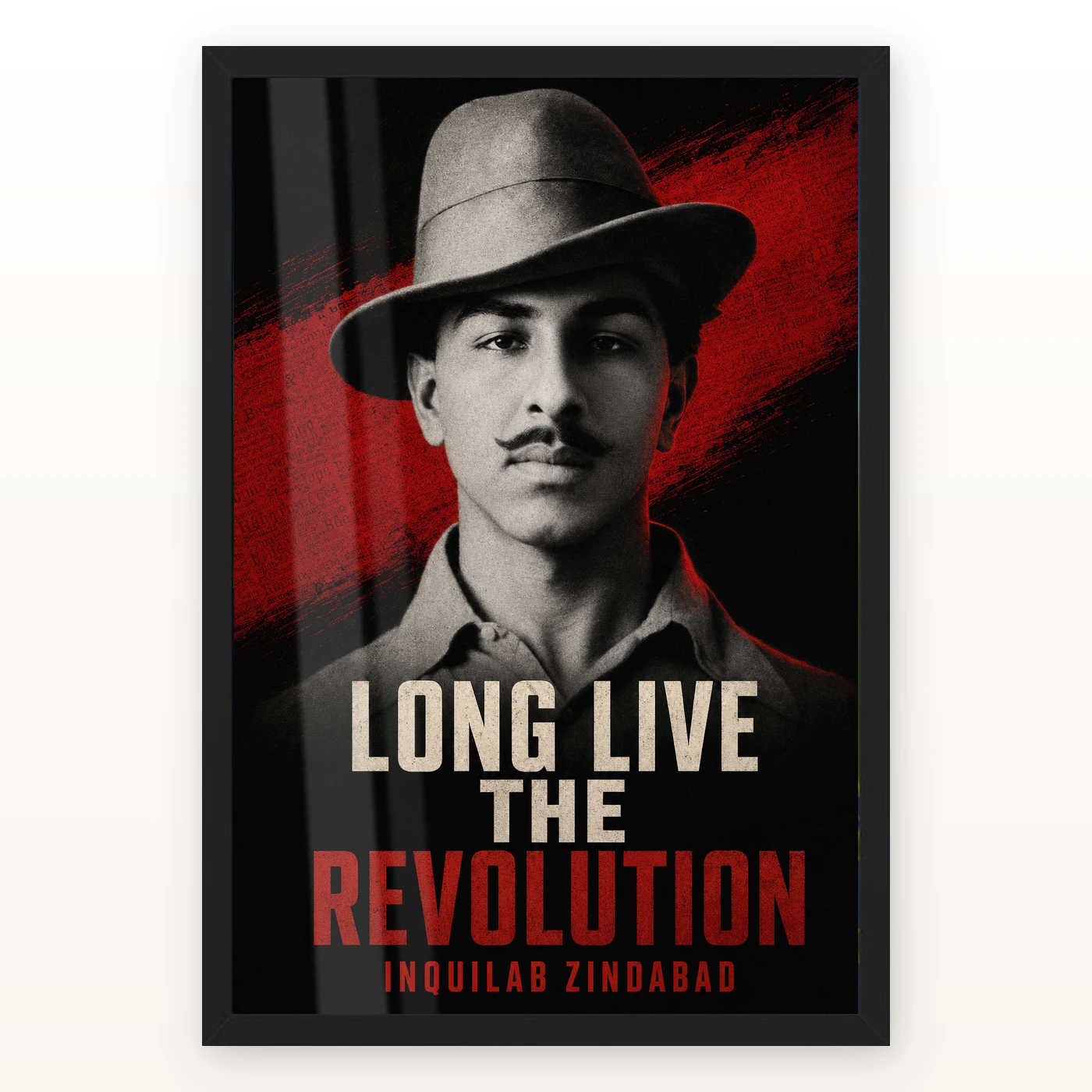 Bhagat Singh Long Live Revolution Newsprint Photo Frame
