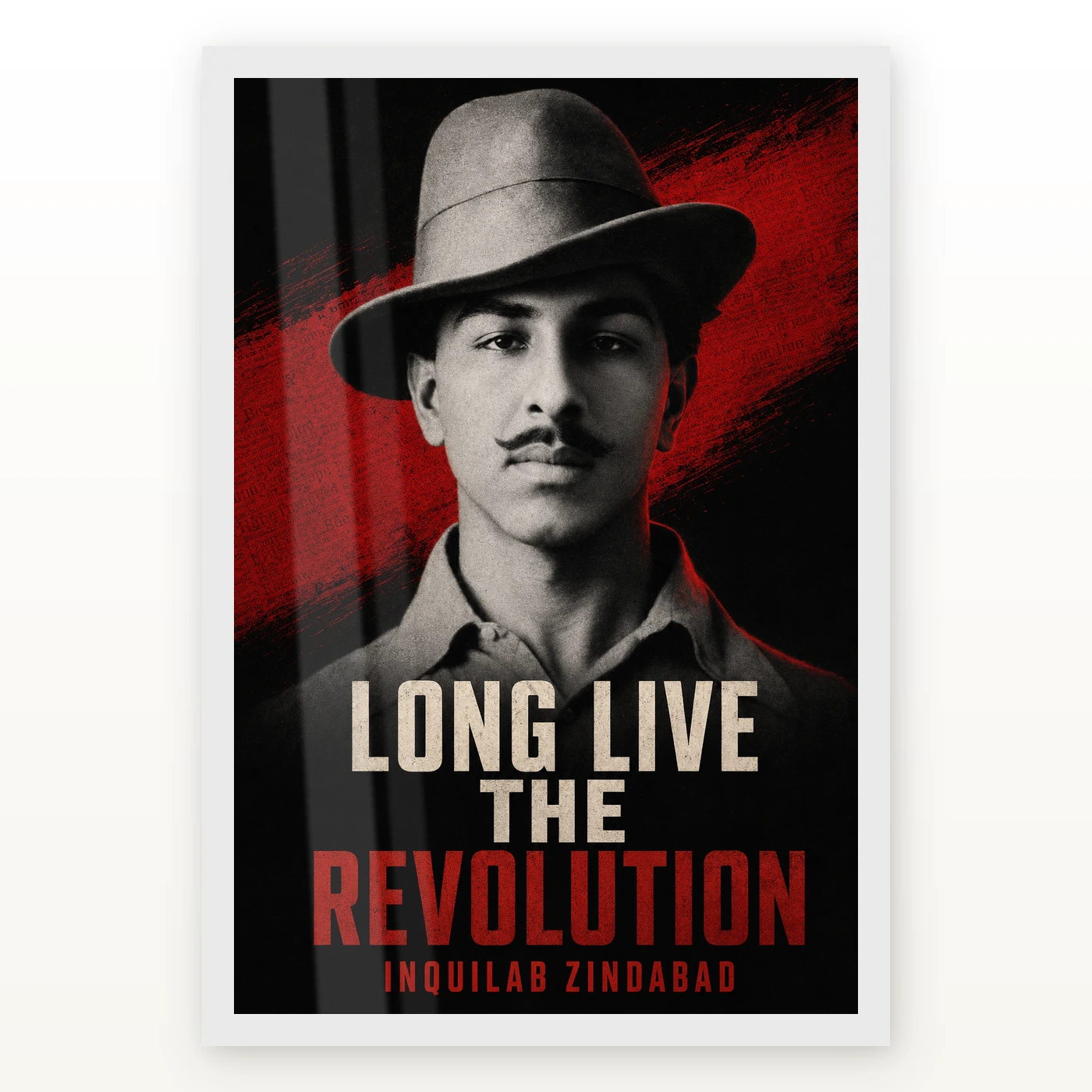 Bhagat Singh Long Live Revolution Newsprint Photo Frame, view 2