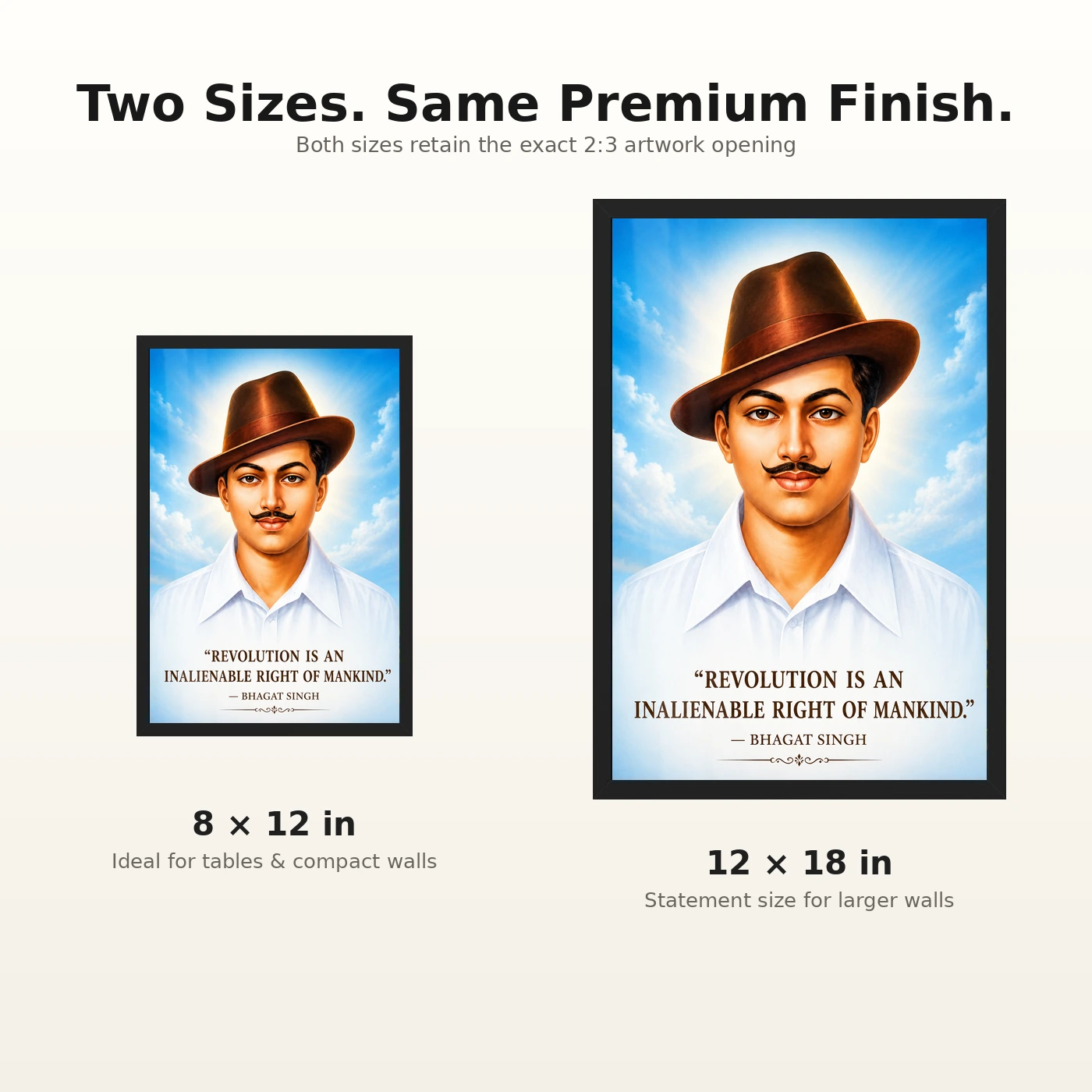 Bhagat Singh Revolution Is a Right Sky Blue Quote Photo Frame, view 8