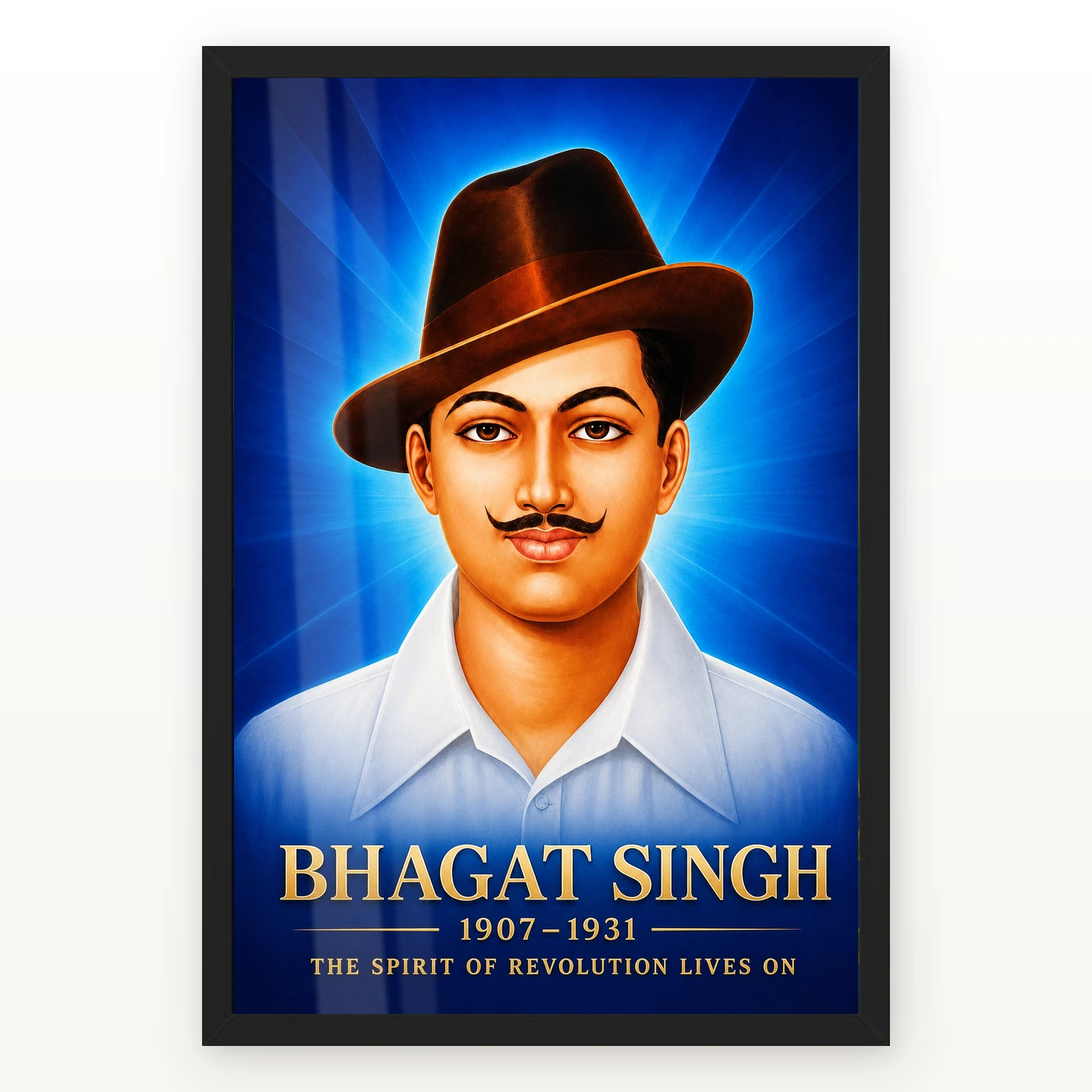 Bhagat Singh Spirit of Revolution Cobalt Portrait Photo Frame
