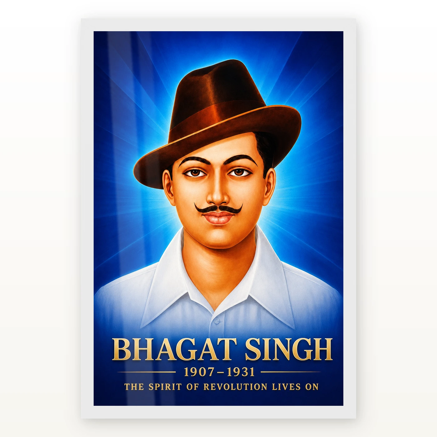 Bhagat Singh Spirit of Revolution Cobalt Portrait Photo Frame, view 2