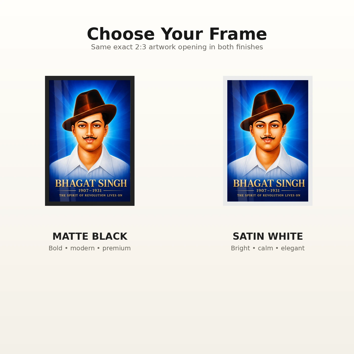 Bhagat Singh Spirit of Revolution Cobalt Portrait Photo Frame, view 7