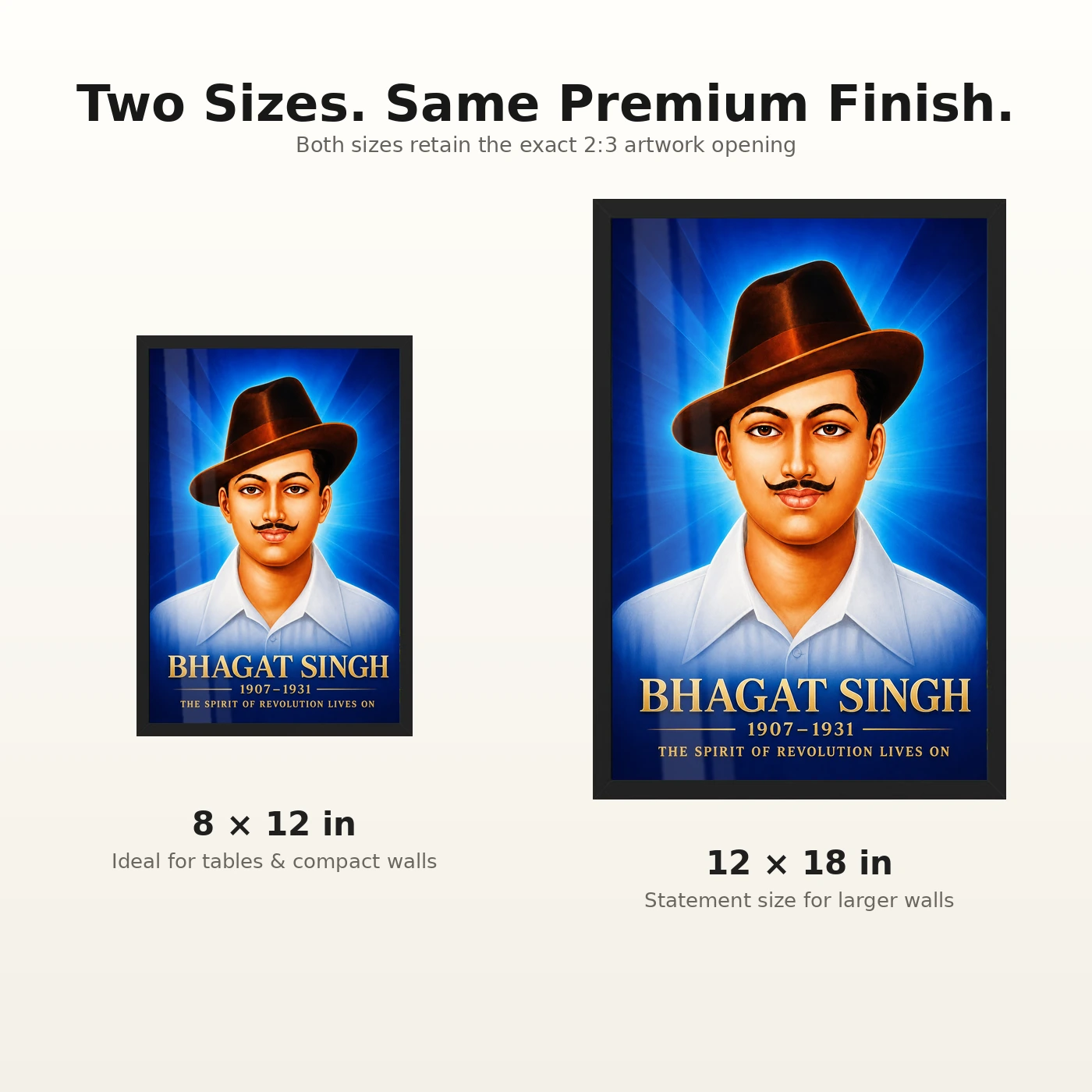 Bhagat Singh Spirit of Revolution Cobalt Portrait Photo Frame, view 8