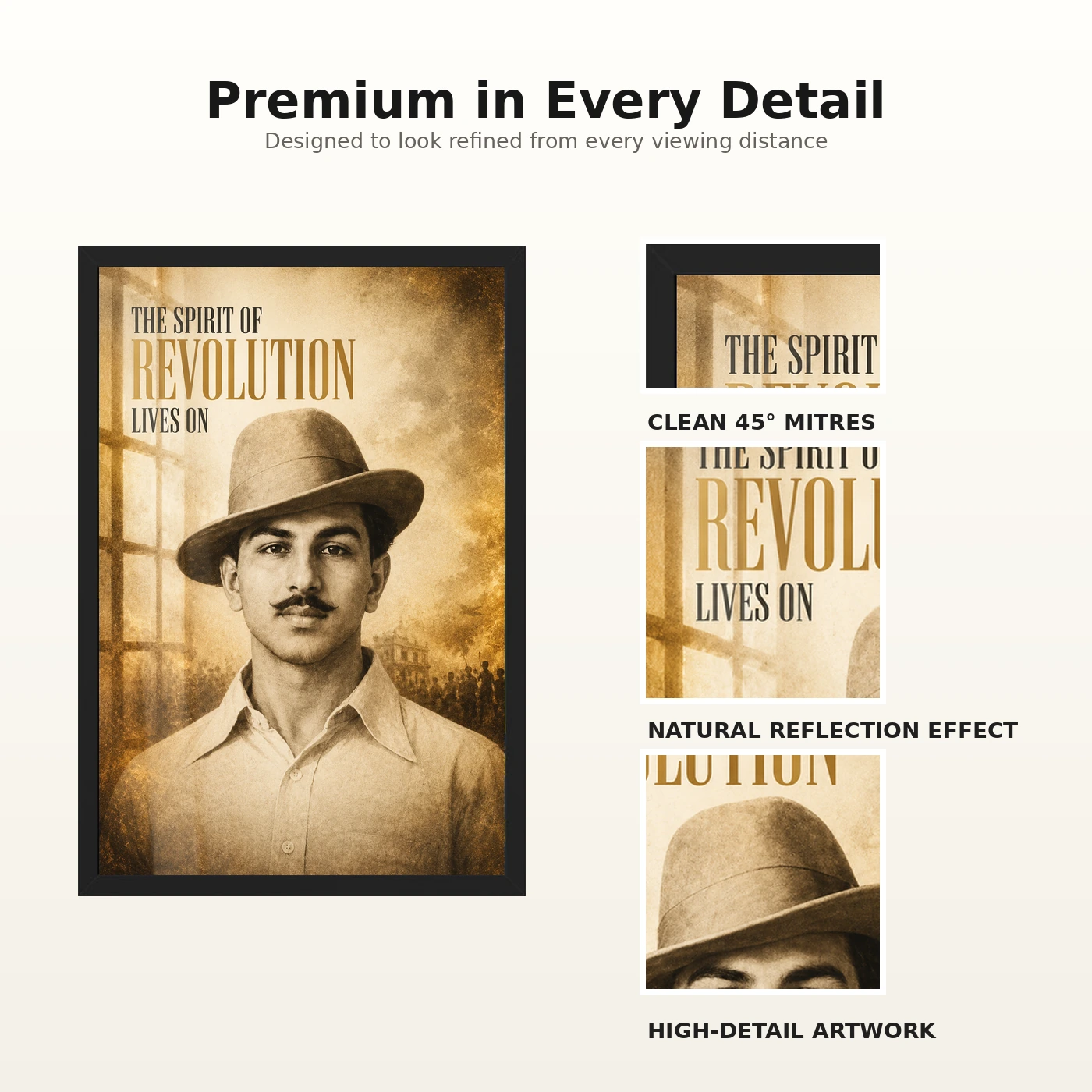 Bhagat Singh Spirit of Revolution Vintage Photo Frame, view 9