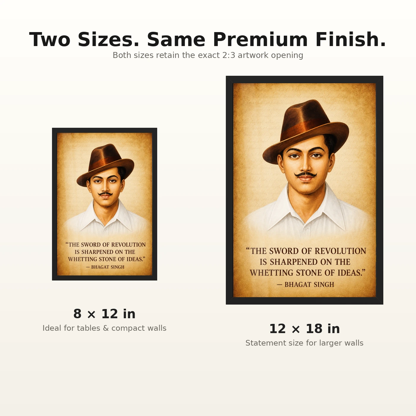 Bhagat Singh Sword of Revolution Parchment Quote Photo Frame, view 8