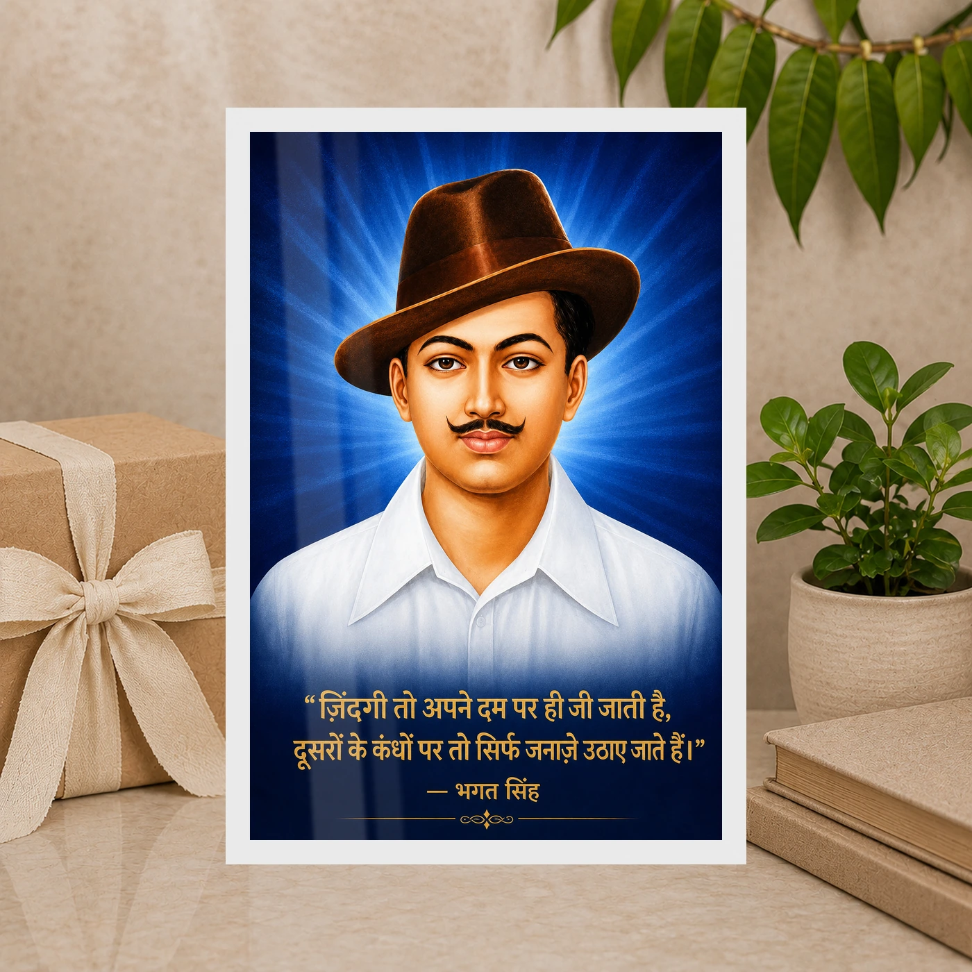 Bhagat Singh Zindagi Apne Dum Par Hindi Quote Photo Frame, view 10