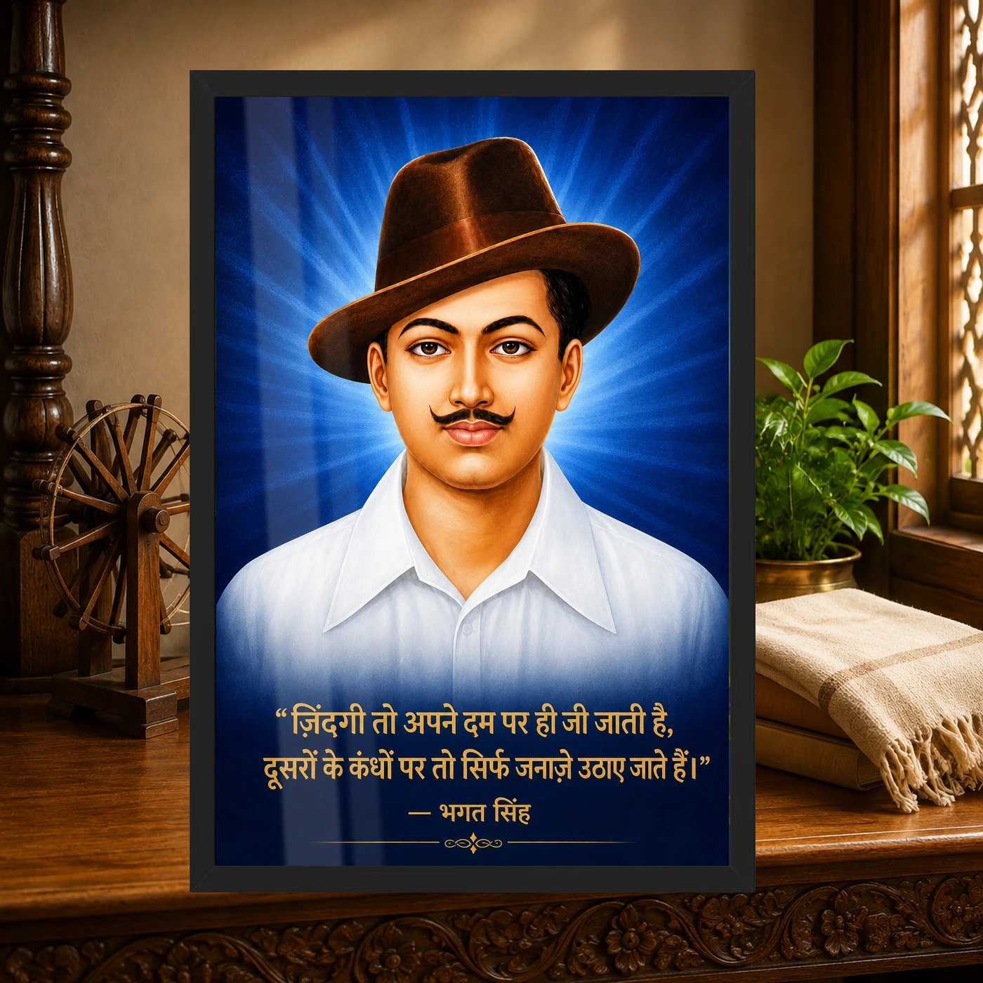 Bhagat Singh Zindagi Apne Dum Par Hindi Quote Photo Frame, view 4
