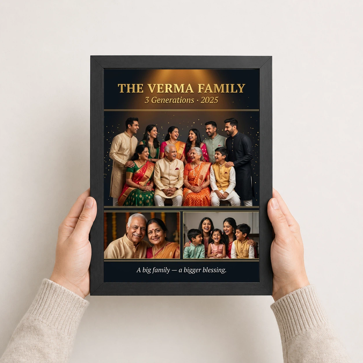 Big Family Photo Frame Elegant Royal Gold Large Premium Photo Frame, view 3