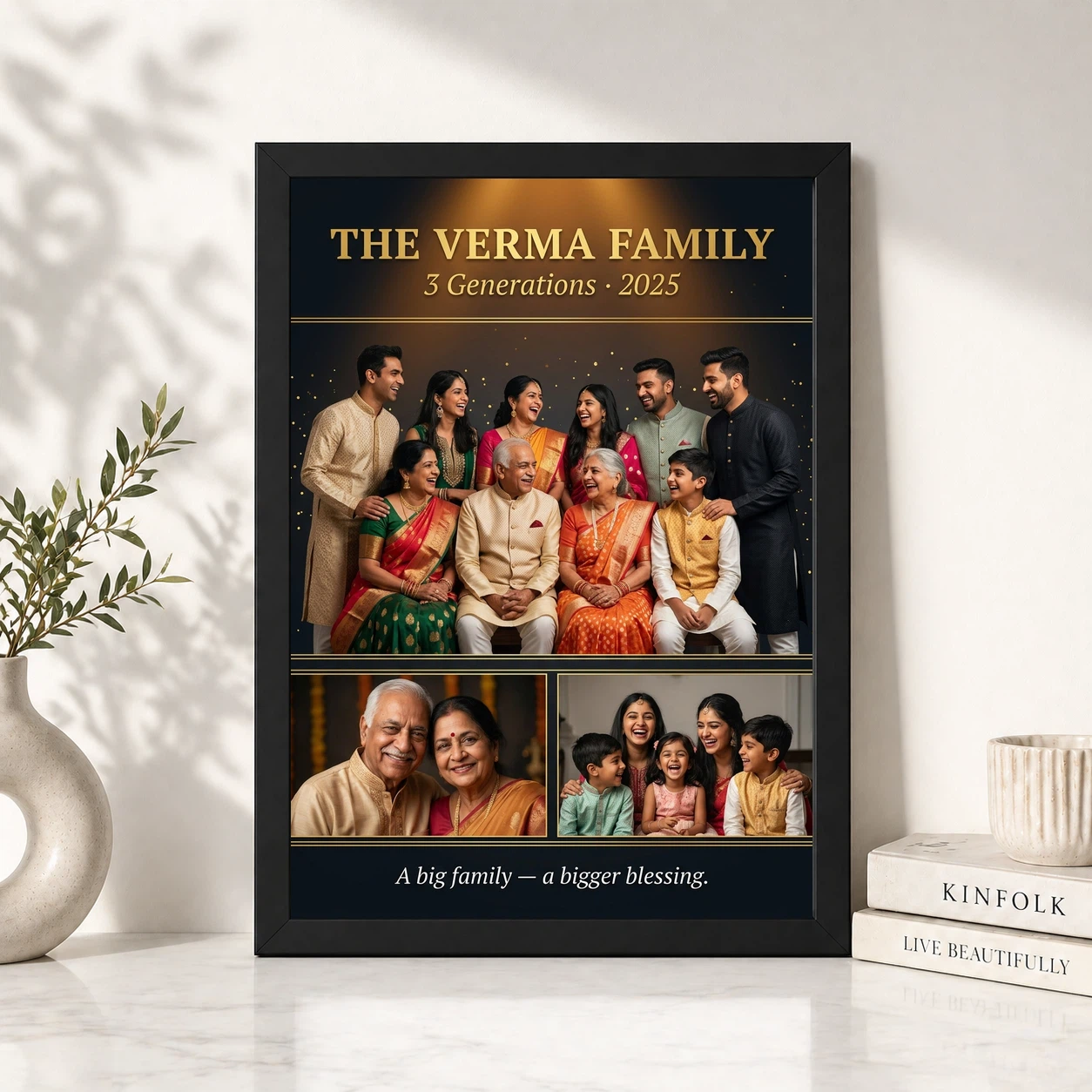 Big Family Photo Frame Elegant Royal Gold Large Premium Photo Frame, view 4