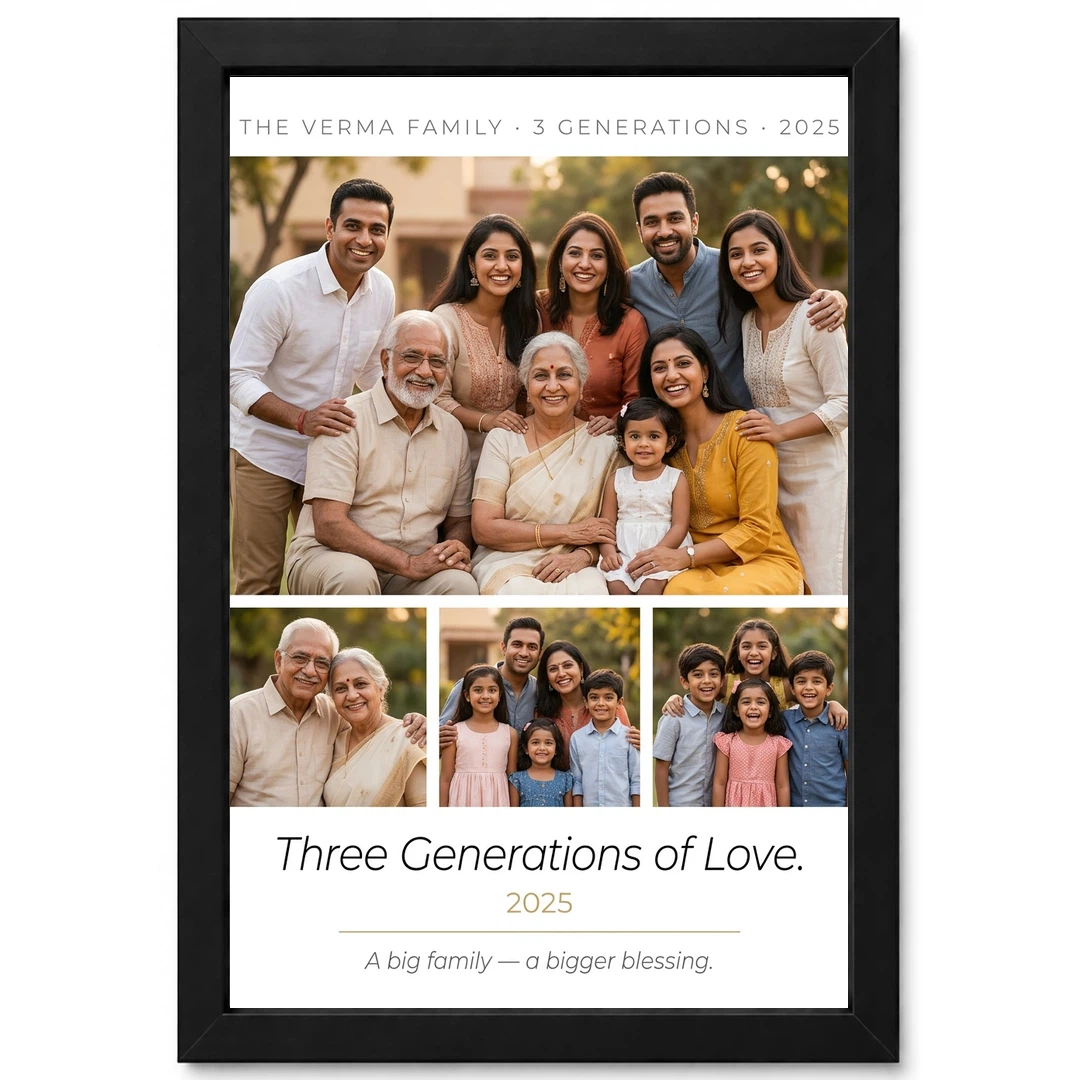 Big Family Photo Frame Pastel Floral Grand Wall Art Photo Frame