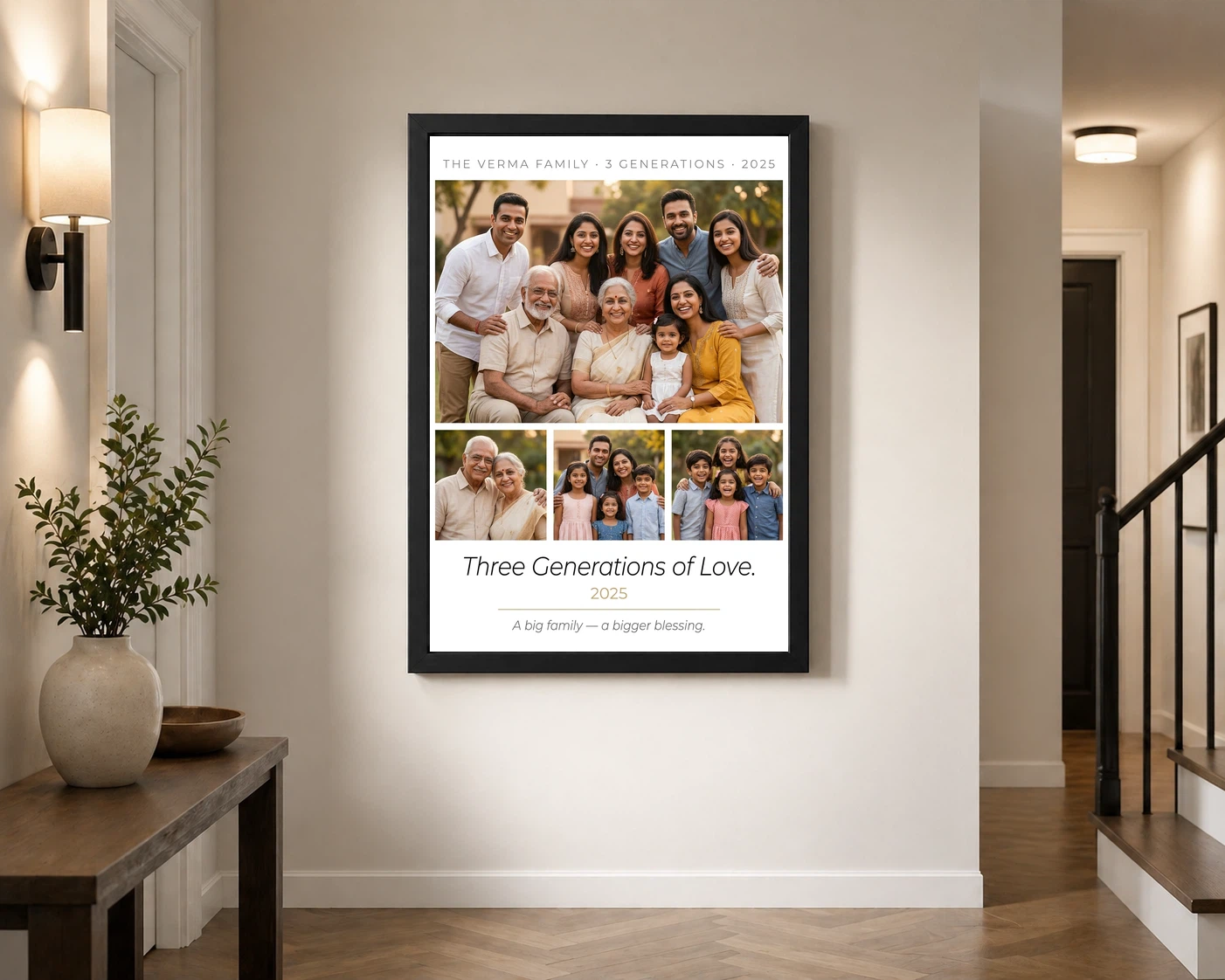 Big Family Photo Frame Pastel Floral Grand Wall Art Photo Frame, view 2